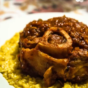 Italian Osso Buco with Risotto Milanese